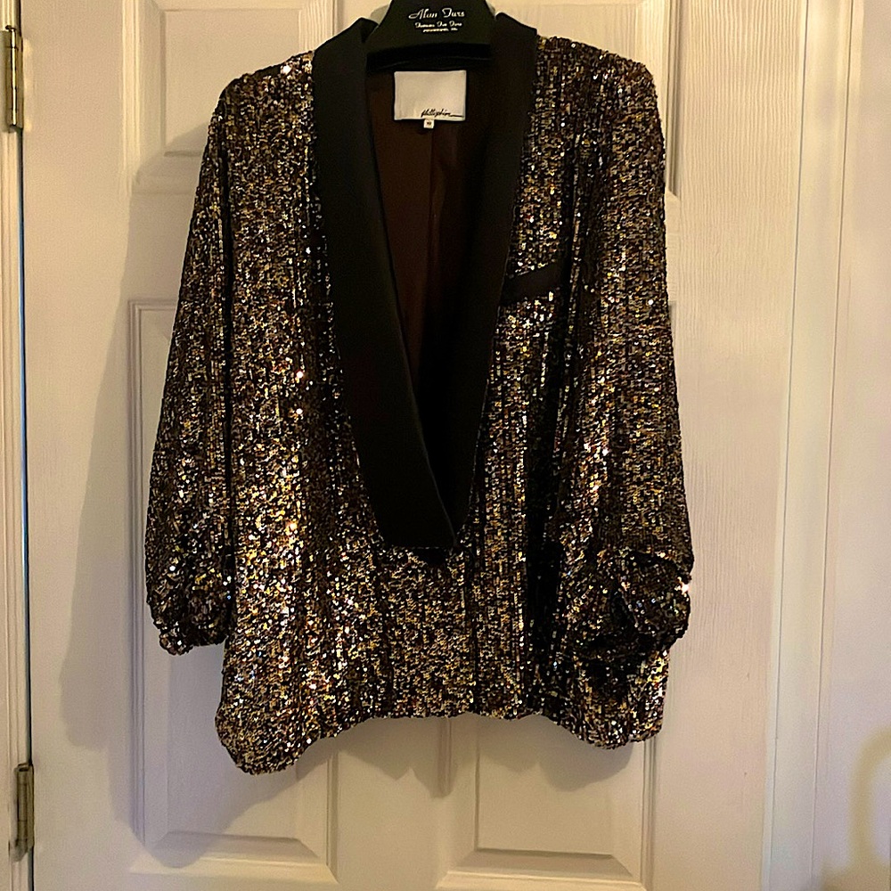 Phillip Lim Sequin Tuxedo Style Jacket - image 1